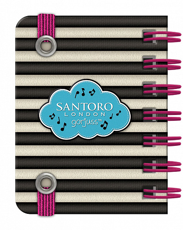 Блокнот с брелоком для ключей Santoro Melodies - Dancing Among the Stars