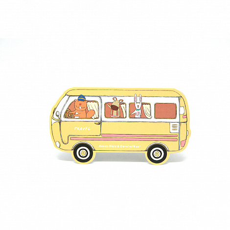 Открытка "Travel bus" Жёлтый