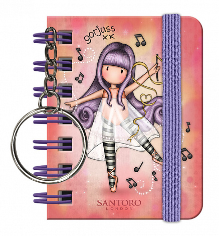 Блокнот с брелоком для ключей Santoro Melodies - Little Dancer