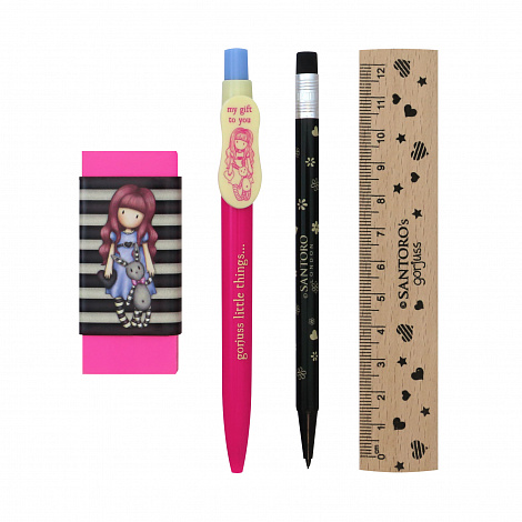 Канцелярский набор Fiesta (ручка, механический карандаш, ластик и линейка) - My Gift To You